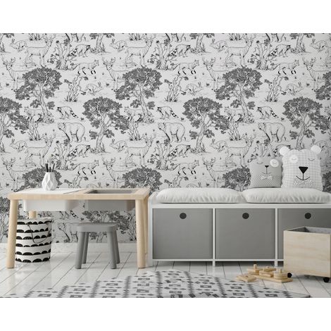 Wallarena Vliestapete Waldtiere, für Kinderzimmer, 10 m x 50 cm – inkl. Kleister & Anleitung (1/4)