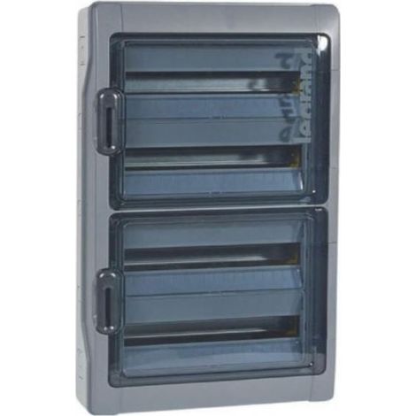 Legrand – Coffret étanche Plexo³ 4 rangées 18 modules IP65 IK09 – Embouts perforation directe pré-montés – Résistance aux chocs et intempéries (1/6)