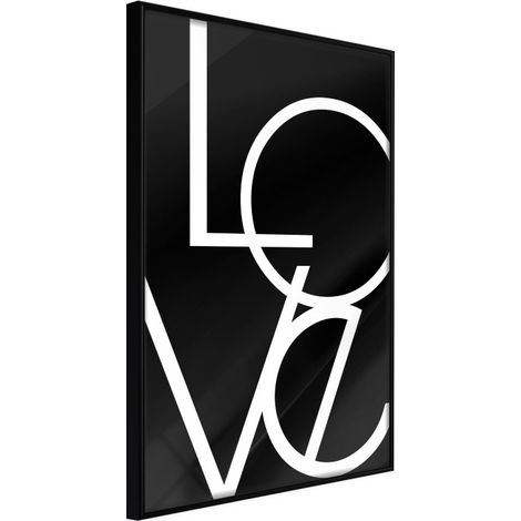 Affiche Murale Encadrée "Simply Love" 30 x 42 cm Noir