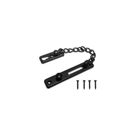 Chaînes de Porte de Sécurité Verrou de Porte Coulissant avec Vis pour Famille Hôtel Appartement Noir (1/5)