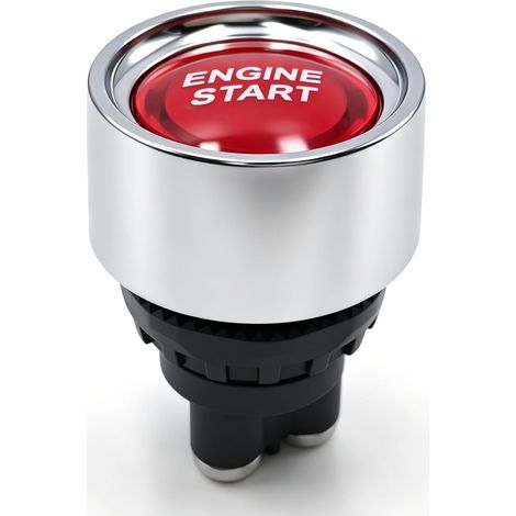 12V-24V Interrupteur de Démarrage Momentané, 50A Bouton Poussoir Interrupteur SPST 3 Pins, Start Stop Bouton 12V Universel avec LED Rouge, Commutateur de Démarrage de Moteur pour Voiture Camion Bateau (1/5)