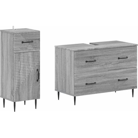 Maison Exclusive - Ensemble de 2 meubles de salle de bain HAARLEM Sonoma gris (1/5)