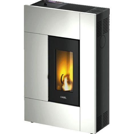 Cadel, Stufa a Pellet Spirit 5, Grigio, Rosso, Bianco, 5 kW, Acciaio