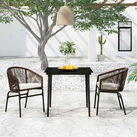vidaXL Juego de comedor de jardín 3 piezas marrón (1/4)