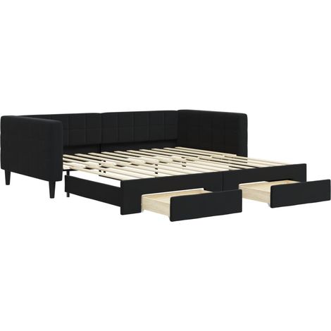 Maison Exclusive - Tagesbett Ausziehbar mit Schubladen Schwarz 10
