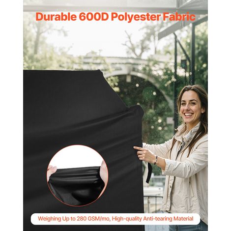 Housse de barbecue 1470 mm, bâche de protection barbecue extérieur, imperméable, résistante aux intempéries polyester 600D robuste facile à mettre et enlever, avec sangles auto-agrippantes, noir (1/5)