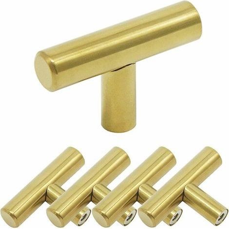 10 Stück T Bar Stick Küchenschrank Türgriffe Schrank Schublade Schlafzimmer Möbelgriff Golden