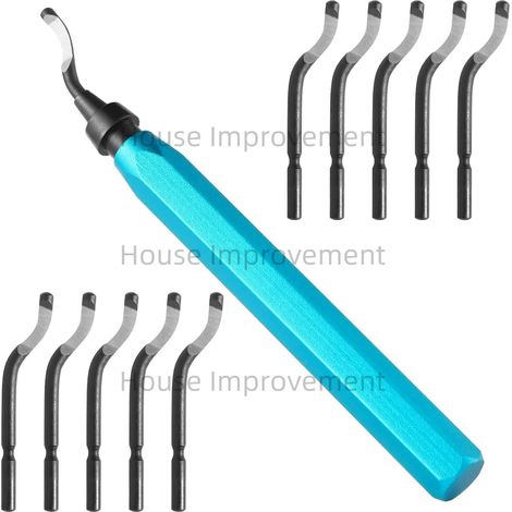 (RB1000 Rouge X BS1010) Kit d'ébavurage avec 11 lames pivotantes en acier rapide pour l'élimination des bavures sur les métaux, la résine, les tuyaux en PVC, le cuivre, le plastique et l'aluminium. (1/5)