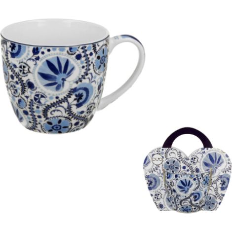 Tazza in porcellana 460 ml Mosaico etnico Naresh Blu (1/3)