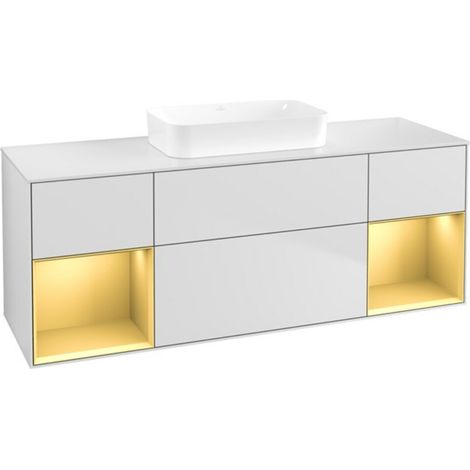 V&B Waschtischunterschrank Finion 160x60,3x50,1cm, Rg gol m Lac, wh. m Lac (1/2)