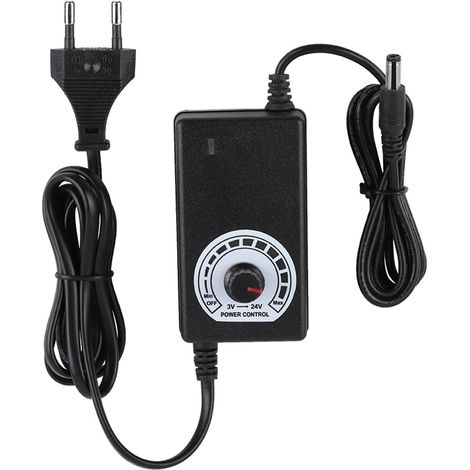 Adaptateur secteur 24 W 3-24 V avec affichage LED, régulation de tension 100-240 V (prise UE)