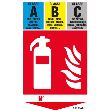 Panneau Extincteur classe ABC - Rigide 330x200mm - 4034928