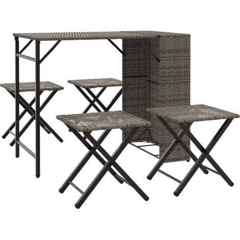 Maison Exclusive - Juego de comedor de jardín plegable 5 piezas r
