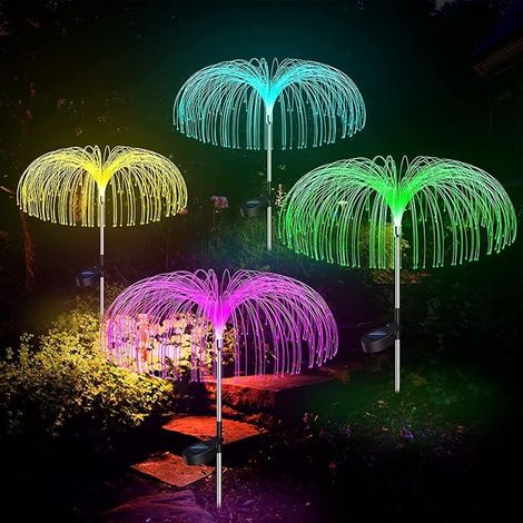 Lot de 4 Lampes Solaires LED Multicolores – Lumière Changeante pour Jardin Terrasse (1/5)