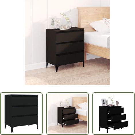 Holzwerkstoff - Sideboard Schwarz 60x35x70 cm Holzwerkstoff (1/5)
