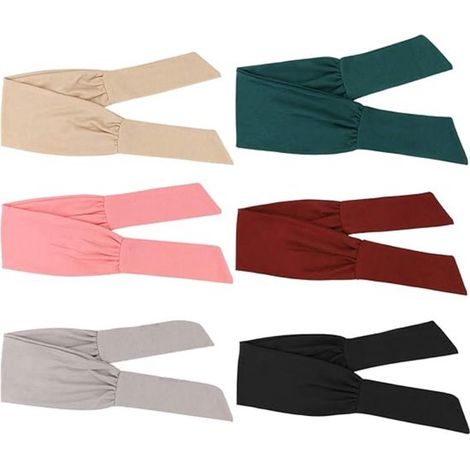 Fasce per capelli da donna - Set di fasce per capelli - Sport e yoga - Regolabili e morbide - 6 pezzi - Multicolore (1/5)