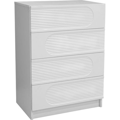 Meuble de rangement moderne à 4 tiroirs pour bureau, chambre et salon – rangement pratique, coulisses à extension totale fluide, meuble d’organisation polyvalent pour documents, vêtements et accessoir (1/5)