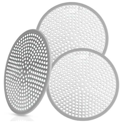 3 Pièces Attrape Cheveux Douche, Filtre Cheveux Douche Baignoire 120 mm, Grille Douche, Filtre Baignoire Anti Cheveux, Grille Baignoire Anti Cheveux, pour Cuisine, Salle de Bains Douche