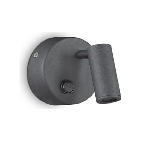 Applique Moderna Round Page Metallo Nero Led 3W 3000K Luce Calda (1/2)