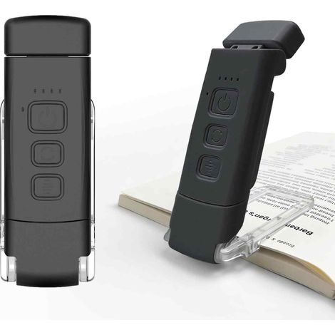 1 Lampe de lecture à pince, 3 modes couleur, 5 niveaux luminosité, flexible, rechargeable USB-C, pour livres (1/5)