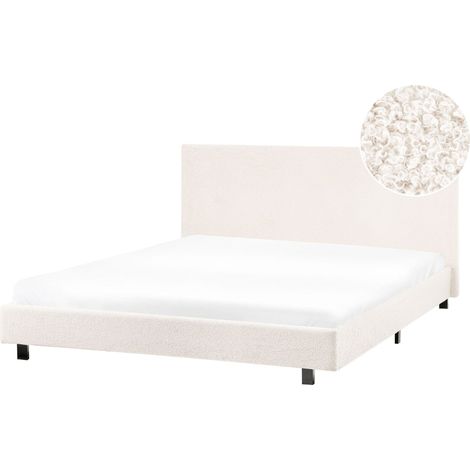 Bed Boucle ALBI 140 x 200 cm (EU Double) Off-White (1/5)