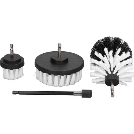 Lot de 4 Brosses de Perceuse Kit Nettoyage Auto avec Rallonge Accessoire Puissant Set de Lavage (1/5)