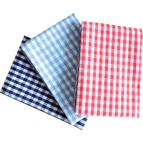 Ensemble de 3 serviettes de table en coton de différentes couleurs pour la maison (1/5)