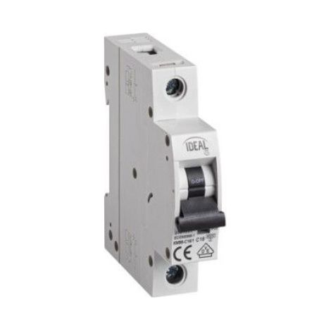 Disjoncteur 1P 16A - Rail TH35 - Caractéristique C - 230/400 V AC - 6000 A Courant de Court-Circuit - Blanc - 1 Pièce (1/4)