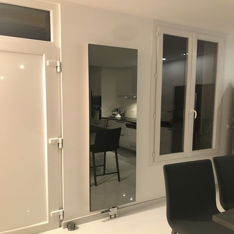 Radiateur électrique miroir 450W 100x40 cm design chauffant moderne (1/5)