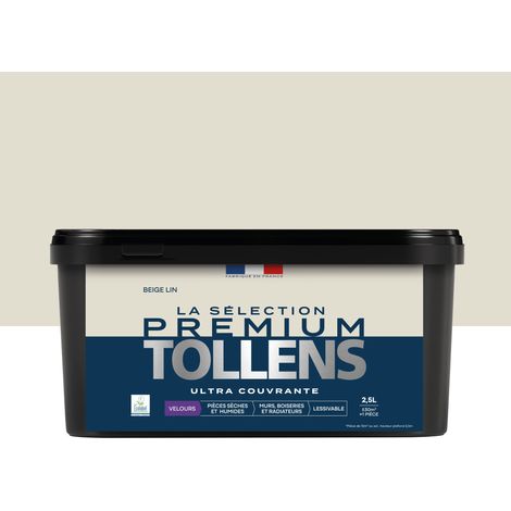 Tollens - Peinture intérieure couleurs - La Sélection Premium Velours - Ultra Couvrante - Beige Lin 2,5 L - 30m²