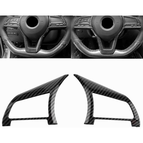 Volant automobile avec garniture intérieure brillante, compatible avec Nissan Sylphy Sentra 2020, texture fibre de carbone noir brillant. (1/5)
