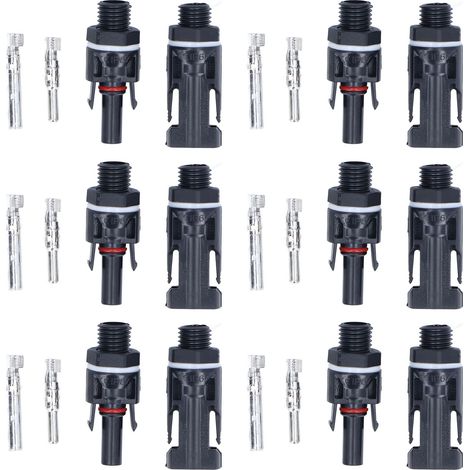 Connecteurs solaires étanches 6 pièces en laiton PPO pour panneaux photovoltaïques 1000V (1/5)