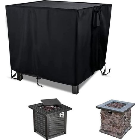 Housse de protection pour brasero carré 30 x 30 x 25 pouces, Oxford 600D enduit PVC, imperméable extérieur (1/5)