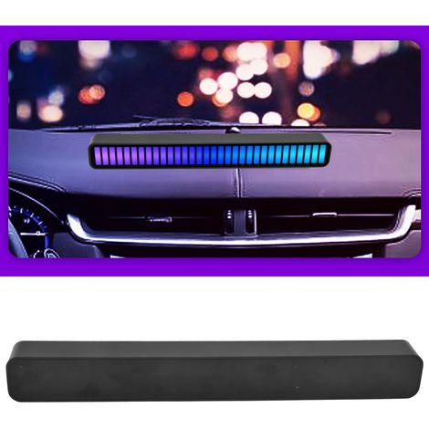 Éclairage d'ambiance musical coloré à 32 LED avec commande vocale, éclairage rythmique USB à commande vocale, 16 millions de couleurs, application Bluetooth pour voiture, version noire (1/5)