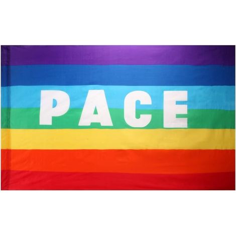 Drapeau arc-en-ciel de décoration de jardin, drapeau de la paix, drapeau de jardin, drapeau arc-en-ciel avec PACE 90x150cm, drapeau arc-en-ciel pour (1/5)