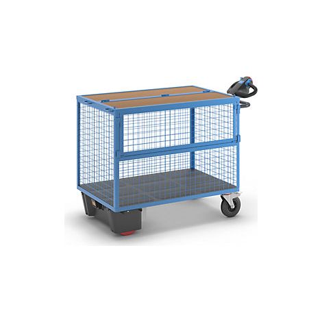 Carro-caja con accionamiento eléctrico  paredes de rejilla de