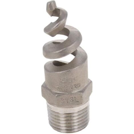1/2BSPT Lot de 2 buses pulvérisation en acier inoxydable 316 avec filetage mâle et cône spirale Finition polie - 1pcs (1/5)