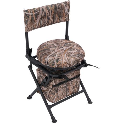 Chaise de Camping pivotante à 360 degrés, pliante, légère, Portable, tabouret Compact pliable pour l'extérieur, pêche (1/5)