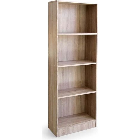 Libreria legno Atena rovere naturale truciolare 64x24x170 cm