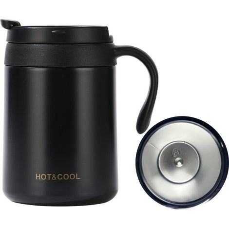 Style classique - Coffret 3 pièces 500 mlGobelet isotherme portable avec revêtement intérieur en acier inoxydable 304, idéal pour le bureau, le café ou toute autre activité. (1/4)