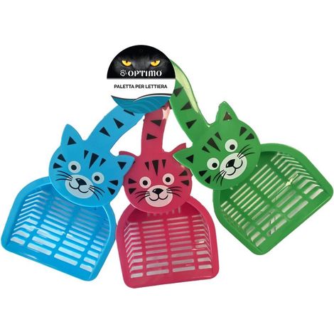 PALETTA PER LETTIERA DEL GATTO 27.5X12.5 CM FANTASIA GATTINO COLORI ASSORTITI OKX