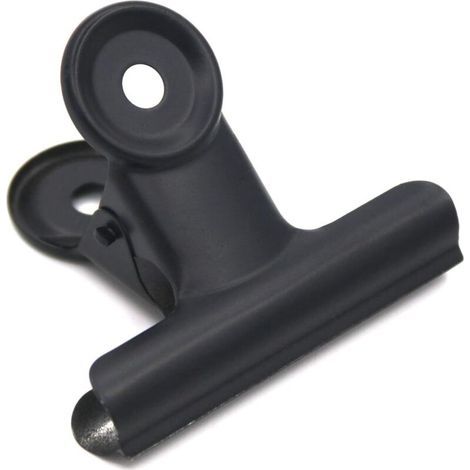 12 große Scharnierclips – 63 mm große Metall-Zeichenklammern, Büroklammern für Hängemappen zu Hause, im Büro, für Fotos (Schwarz)