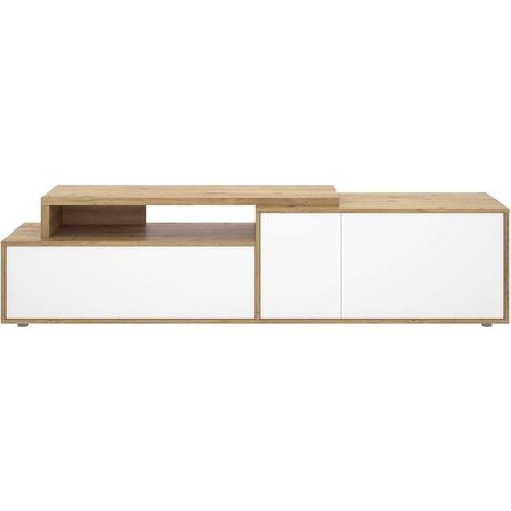 Mueble de televisión 3 puertas modelo Melisa en Nordic-Blanco, 46.9cm(alto) 185cm(ancho) 40cm(fondo). (1/5)