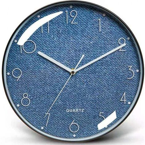 Runde, geräuschlose Retro-Wanduhr (25 cm Durchmesser) ohne Abdeckung für Küche, Wohnzimmer, Schlafzimmer