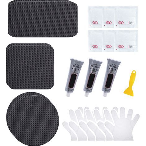 Kit de reparación de trampolín de 7 piezas: parches de polipropileno tejido, repara agujeros y desgarros, incluye instrucciones. (1/2)