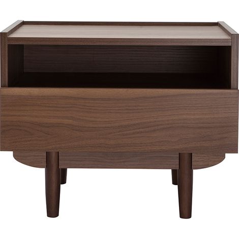 Comodino con cassetto in legno scuro SANAA
