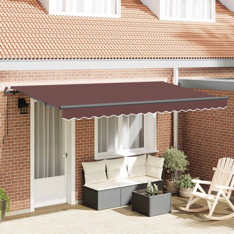 Einziehbare Markise Braun 400 x 200 cm Stoff (1/4)