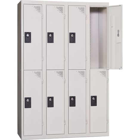 PROVOST - Vestiaire multicases monobloc 4 colonnes - 2 cases par colonne en acier gris