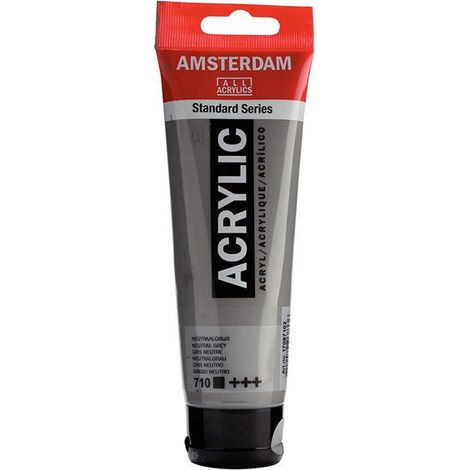 Peinture acrylique - Amsterdam - Tube 120ml - Couleur NEUTRAL GREY - Finition Satinée - Résistance à la lumière