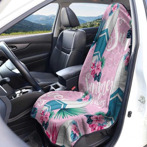 Universal Car Seat Cover in Terry Cloth, Universal Microfiber Car Seat Cover Accessory for Most Cars, Vans (Surfboard, 1 Piece) (1/5)